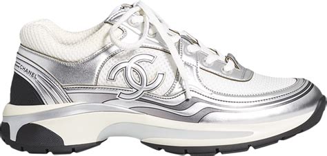 chanel g39792|Chanel cc white silver sneakers.